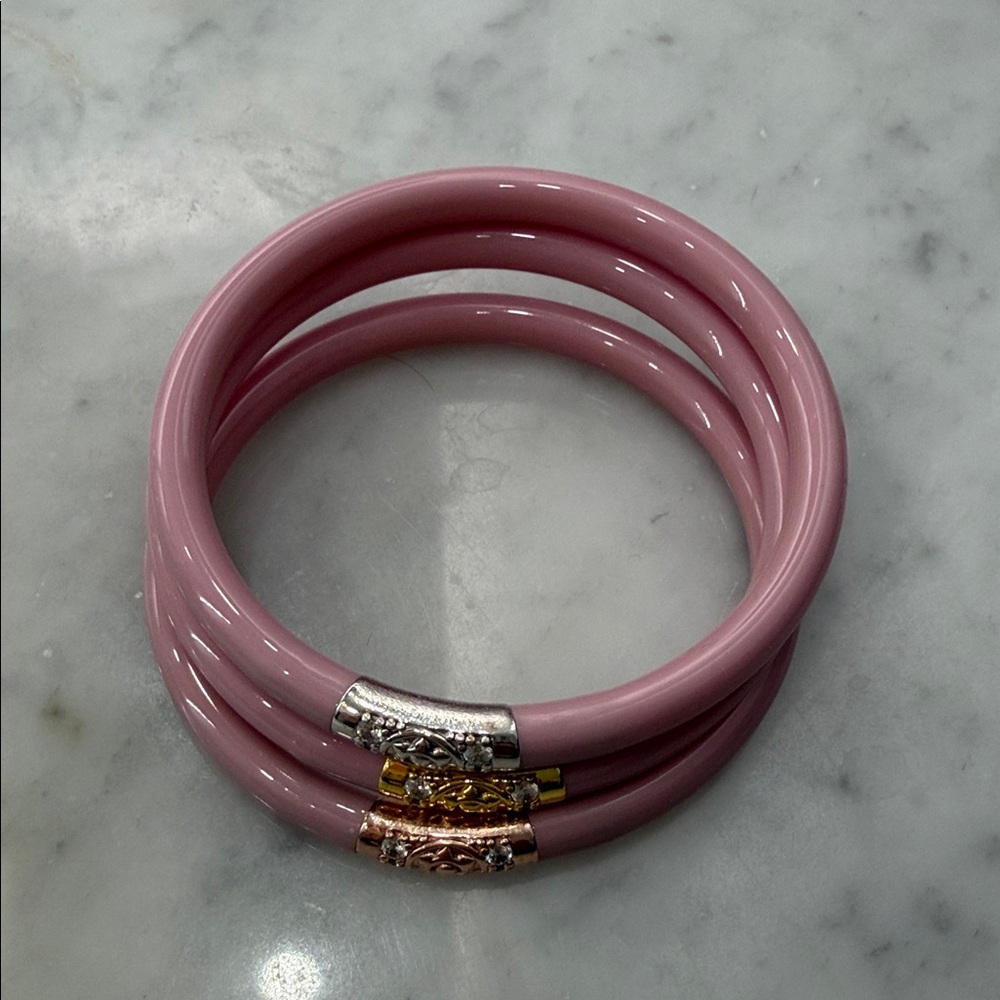 Budha 3 king pink large bangles
